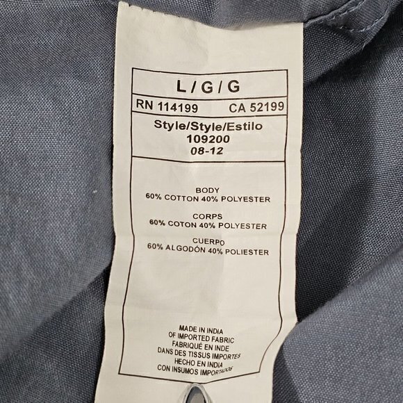 Quiksilver Mens Large Blue, Grey Long Sleeve Button Down Shirt - Picture 5 of 7